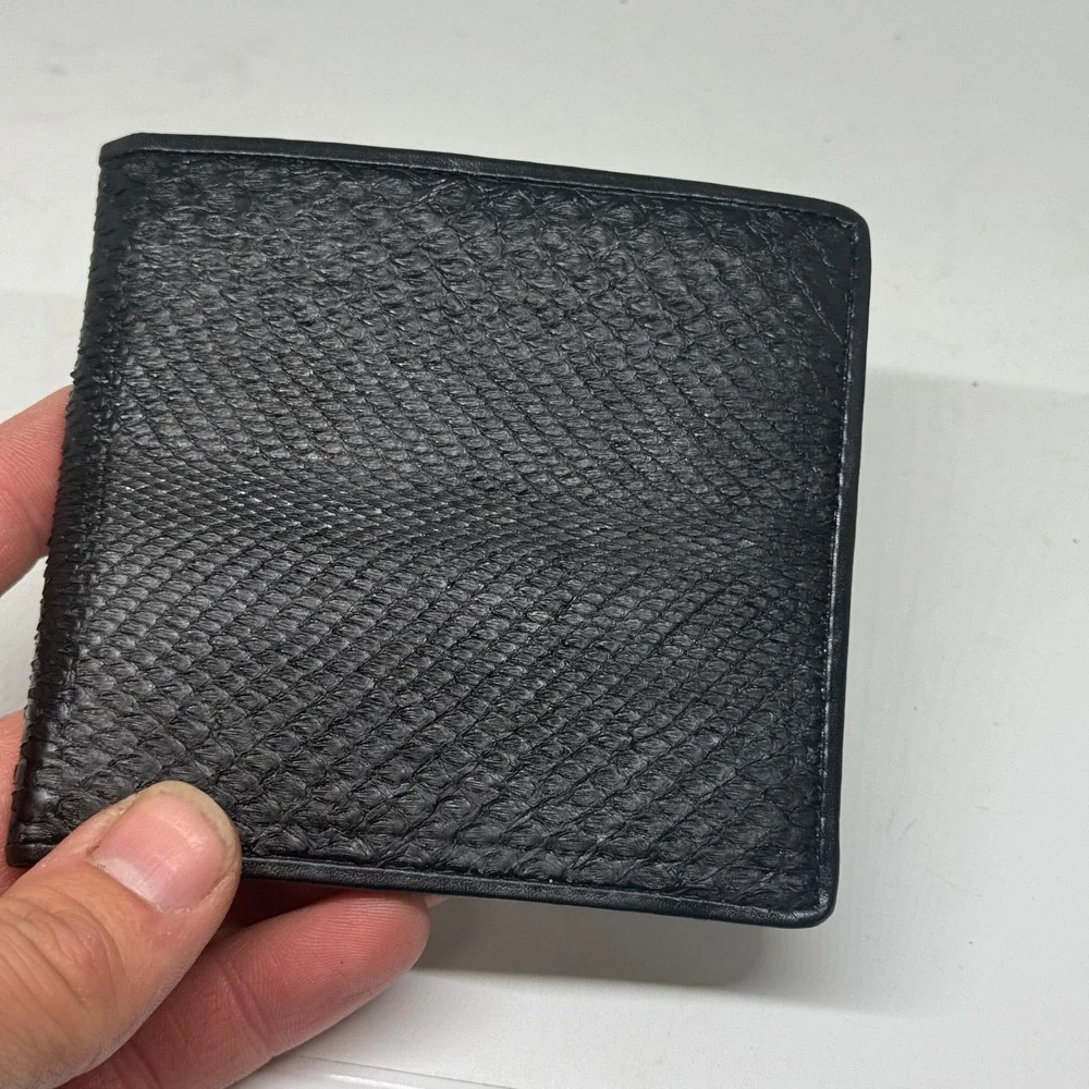 Black Python‎ Snakeskin Bi Fold Wallet with Coin Pouch Never Worn